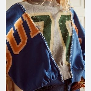 BDG Blue Martina Spliced Sweatshirt